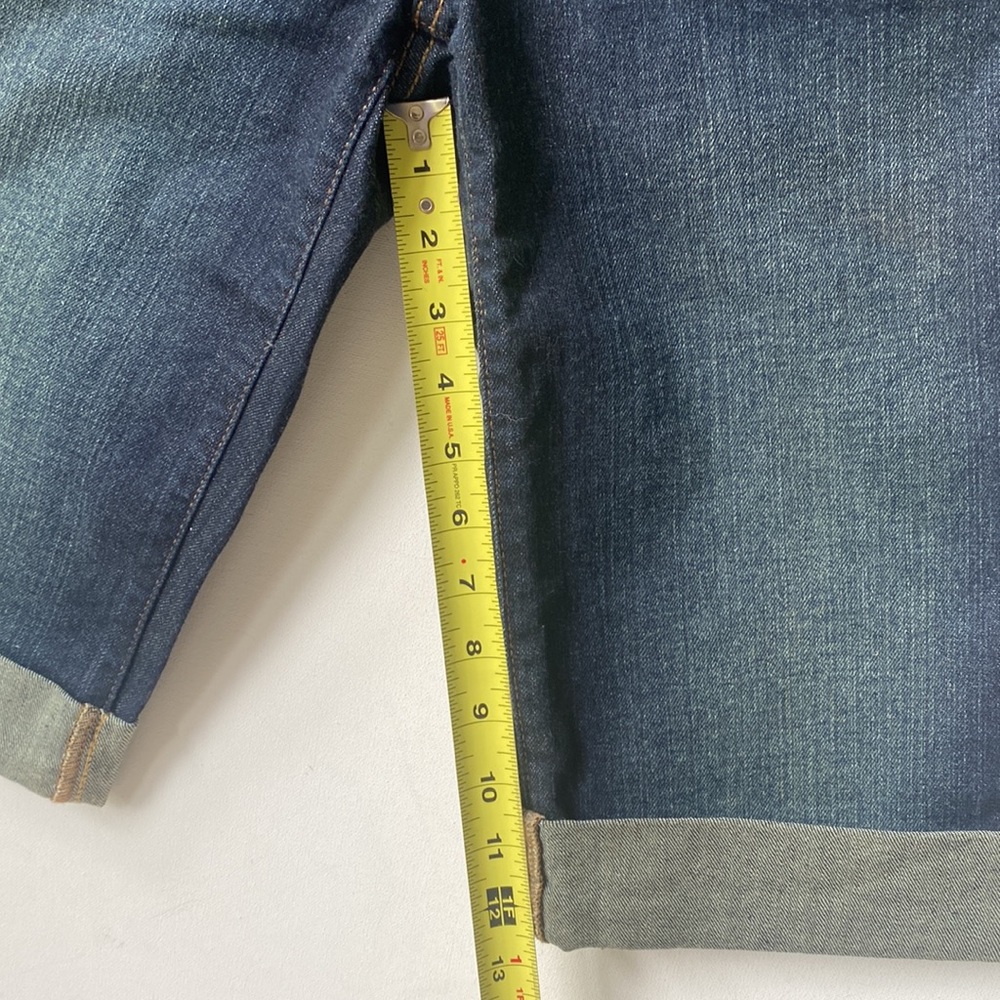 (B48) DKNY Jean Dark wash Blue denim capris shorts, Size 6 - Picture 11 of 12